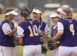 SMHS softball players celebrate